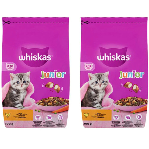 غذای خشک گربه ویسکاس مدل Junior وزن 300 گرم بسته 2 عددی